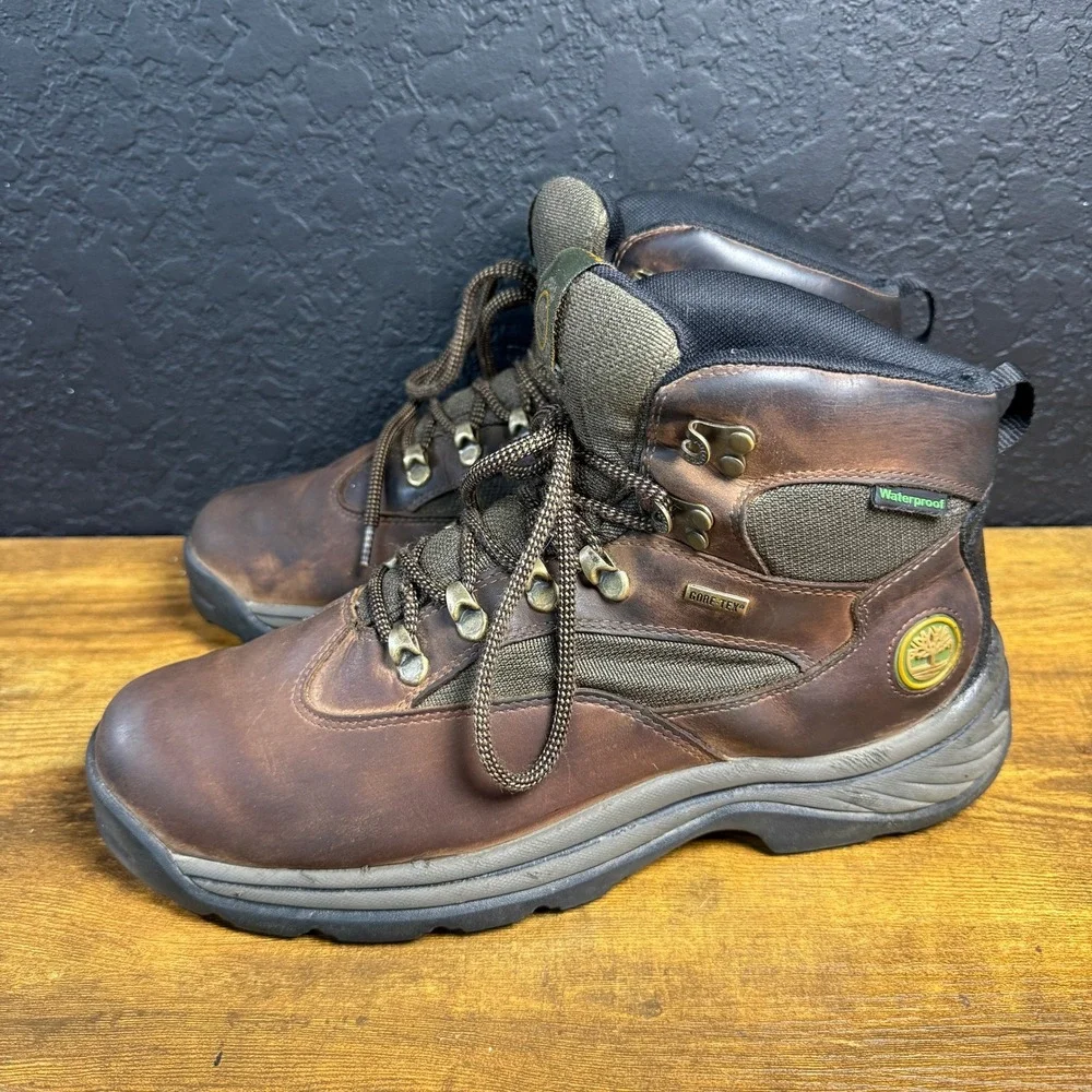 Timberland Gore-Tex 15130 Brown Leather Waterproof Hiking Boots Mens 10.5M